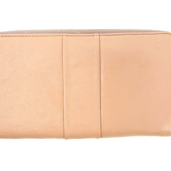 Chloe Long Wallet Ribbon Motif Beige Pink Leather Authentic - Picture 1 of 8